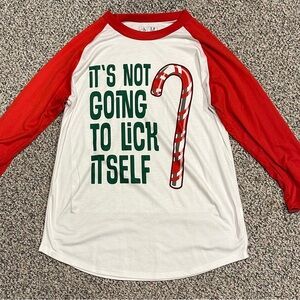 Men’s Holiday Funny Long Sleeve Shirt - Size Medium